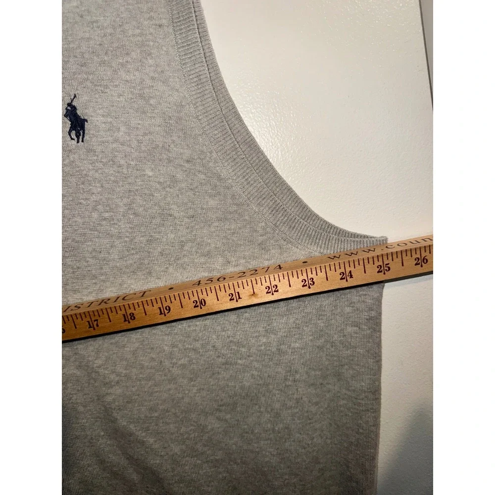 Polo Ralph Lauren Mens Pima Cotton V-Neck Sweater Vest Grey XL